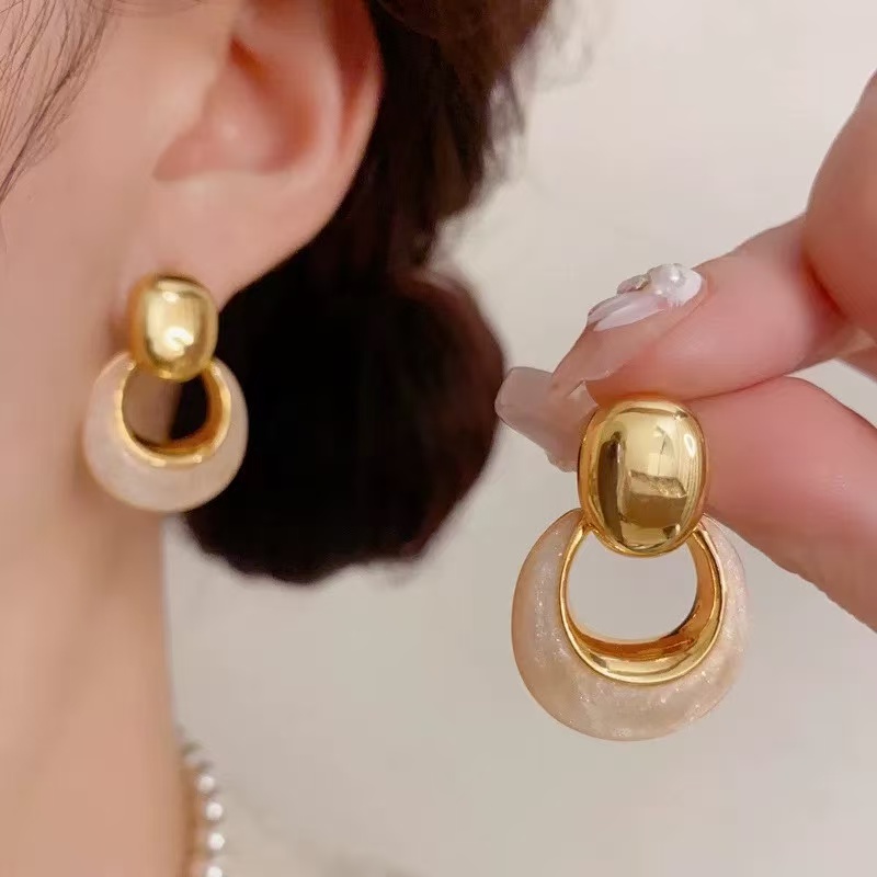 铜合金耳饰 时尚轻奢简约百搭设计感耳环高级感耳饰