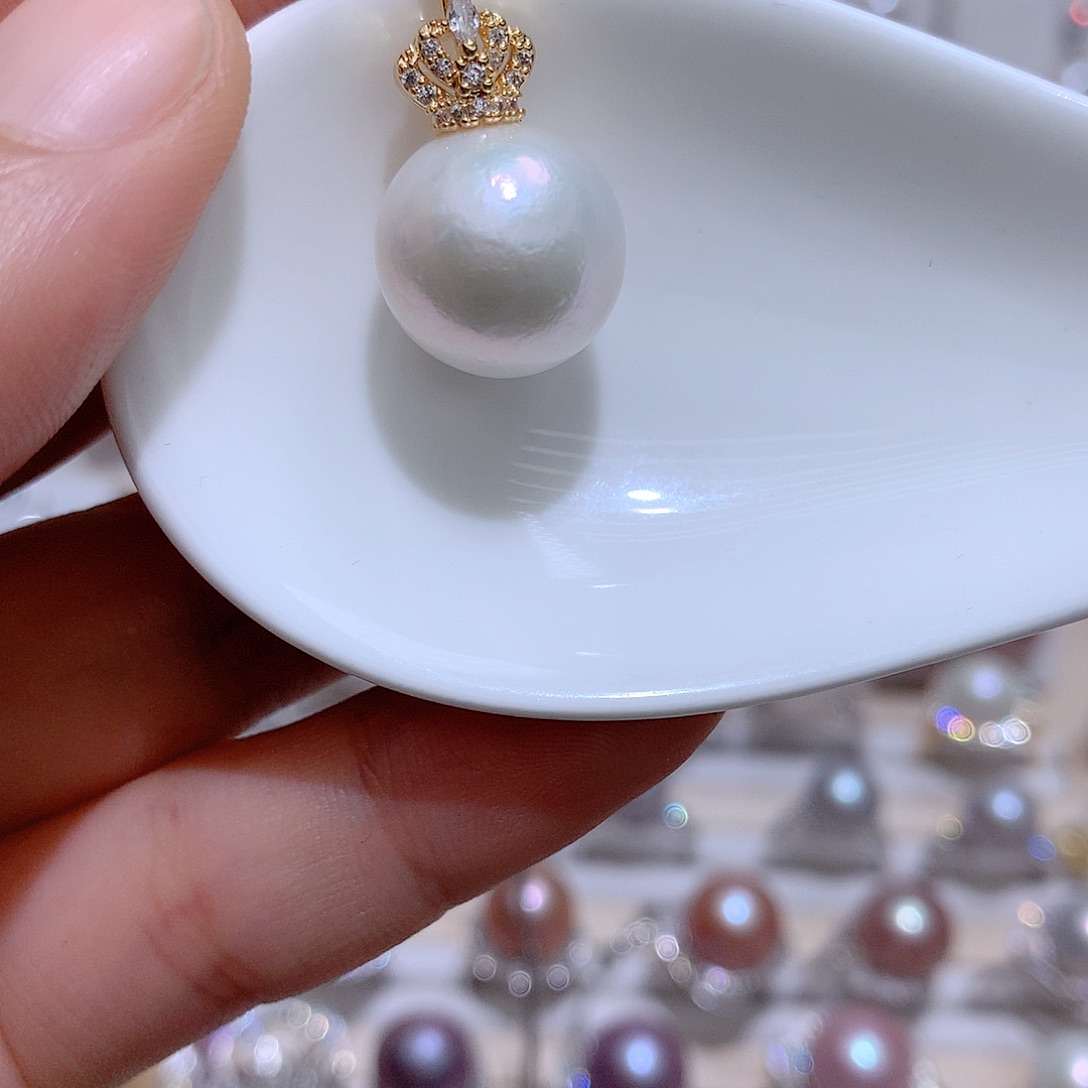 淡水珍珠未镶嵌吊坠(赠链)14mm