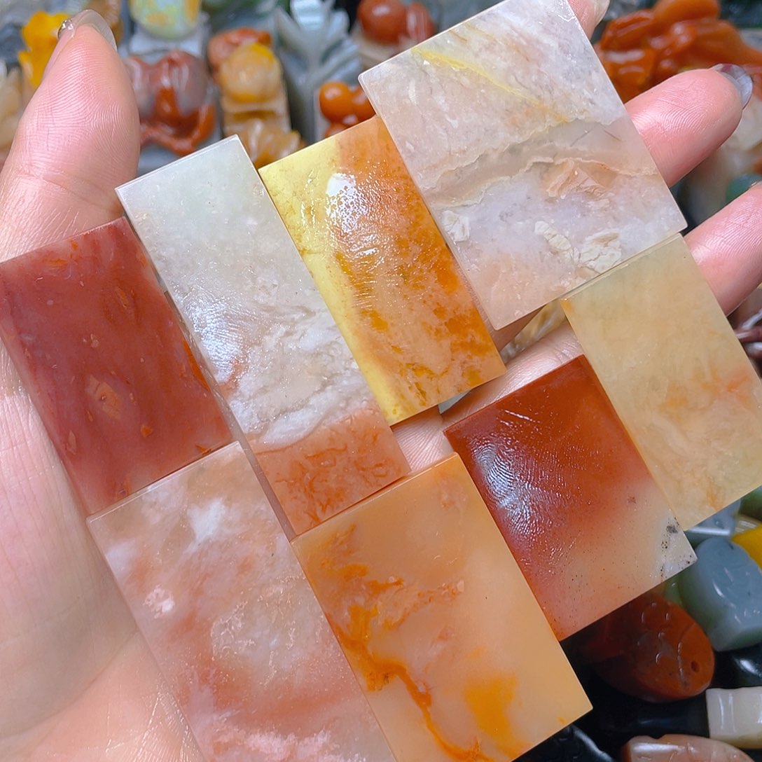 青田石印石片片一组