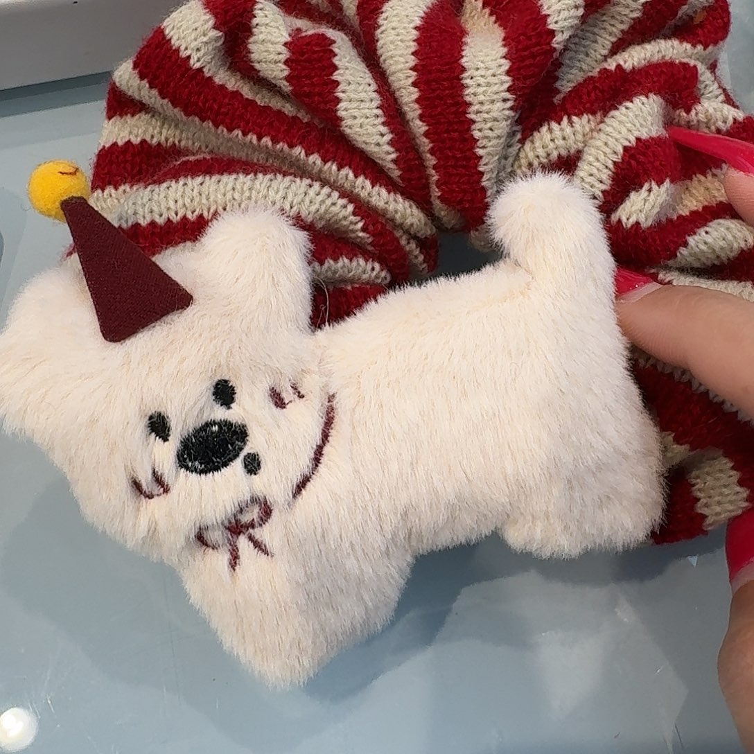 布艺非金属红色小狗发圈