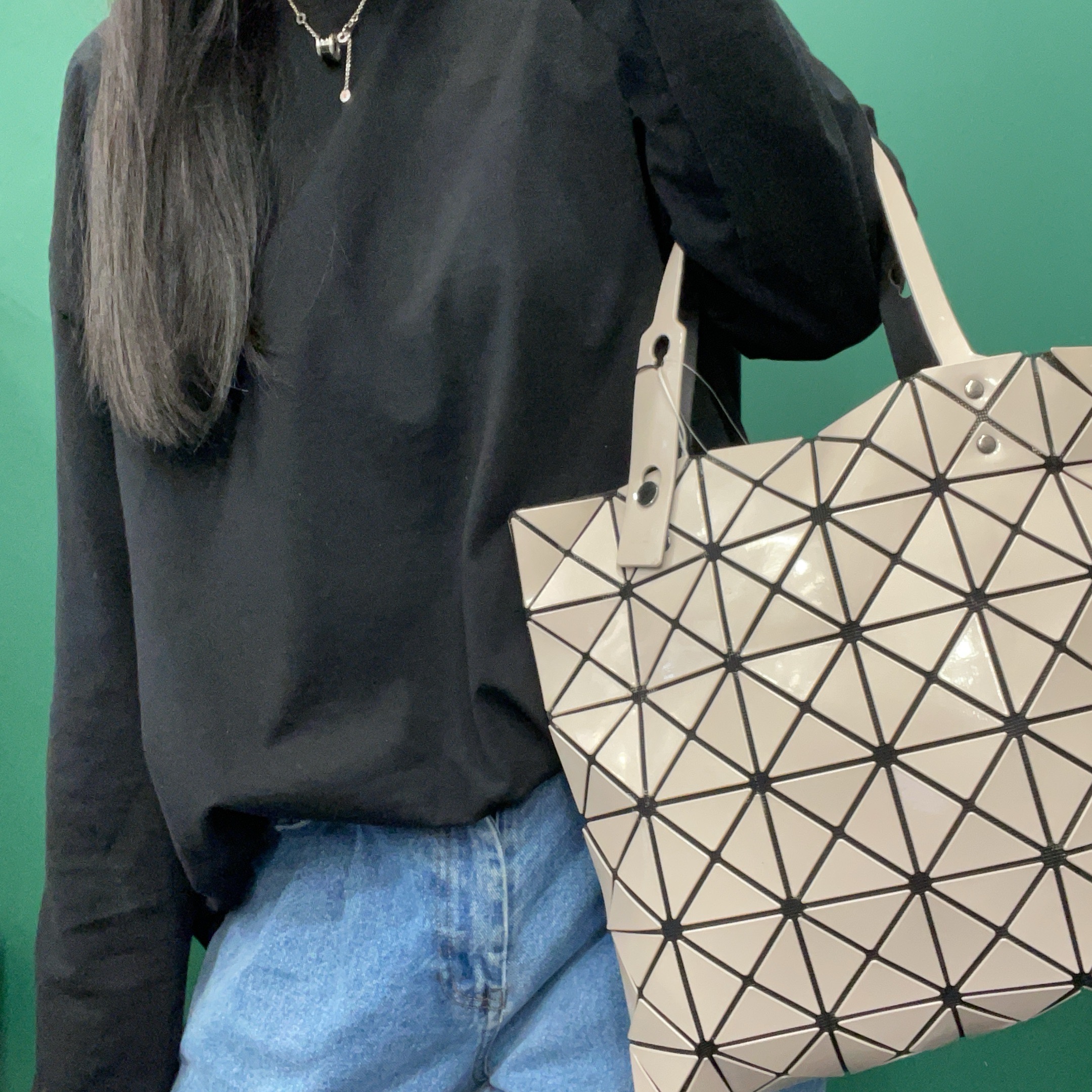 95新 Issey Miyake/三宅一生 【KK】 77 1229 藕粉色托特单肩包