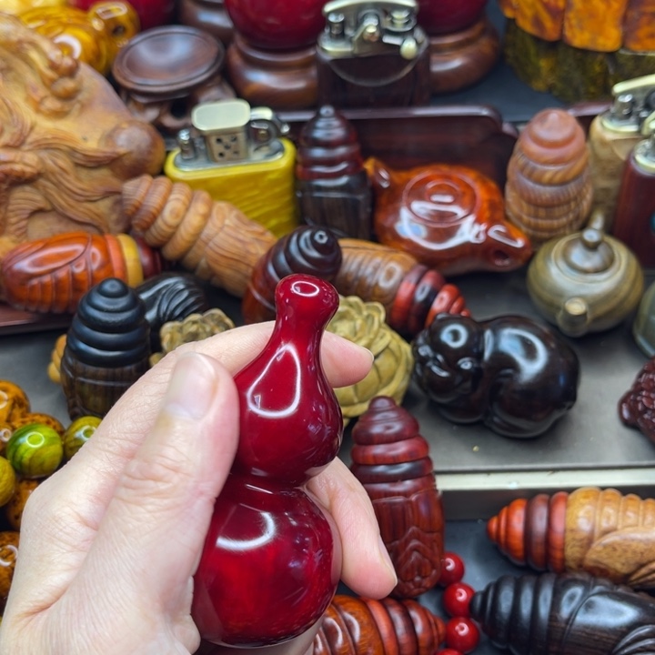 琥珀木雷击木葫芦把件