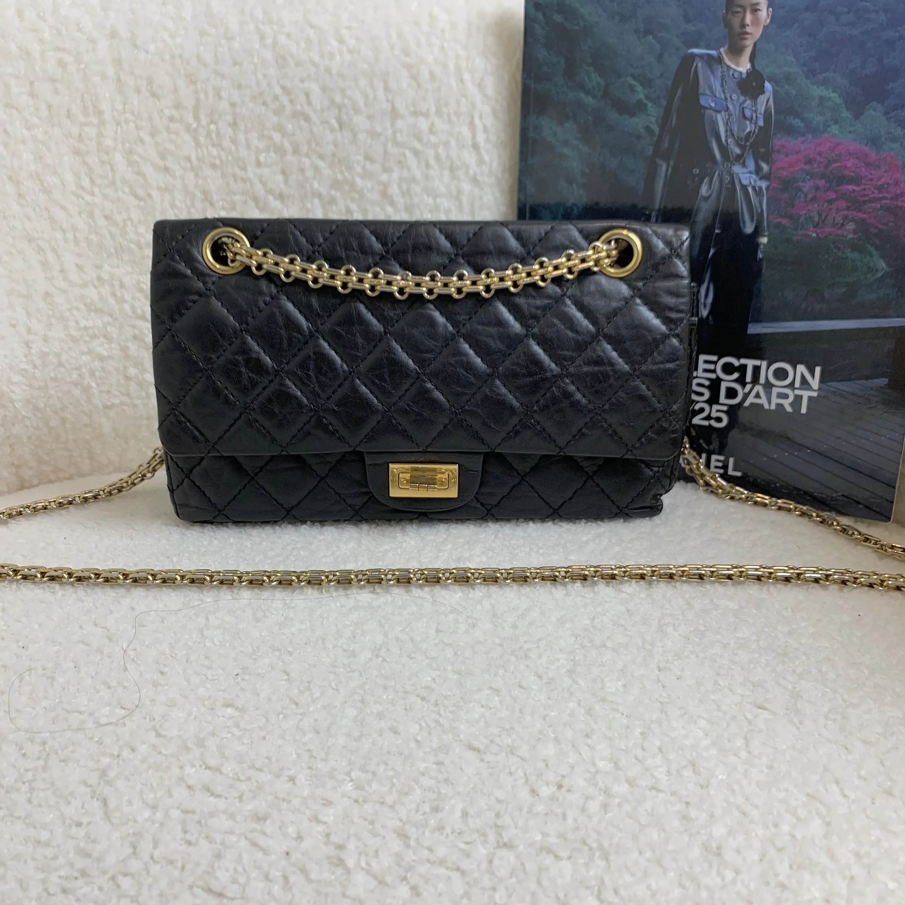 95新 Chanel/香奈儿 黑金牛2.55小号/11782791/12期/代卖服务