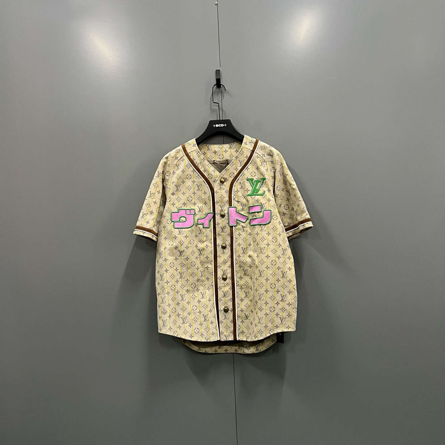 未使用 LouisVuitton/路易威登 ab1219 017344 皮革棒球衬衫 48码