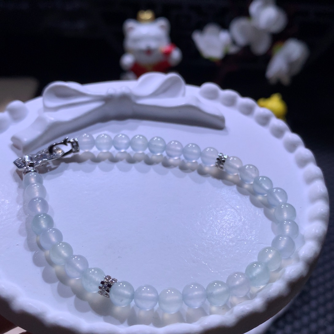 翡翠手链未镶嵌冰冰串卡5