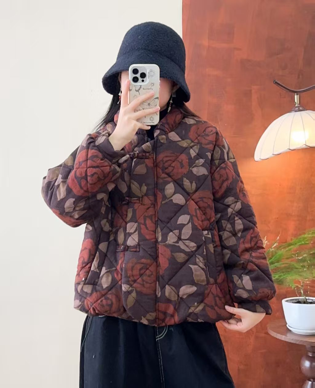 厚款常规款长袖短款印花棉衣棉服上衣百搭保暖立领