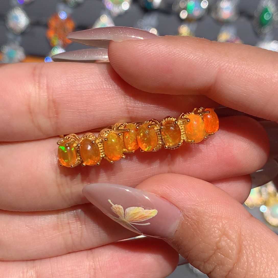 欧泊欧泊耳钉y银S925镶嵌