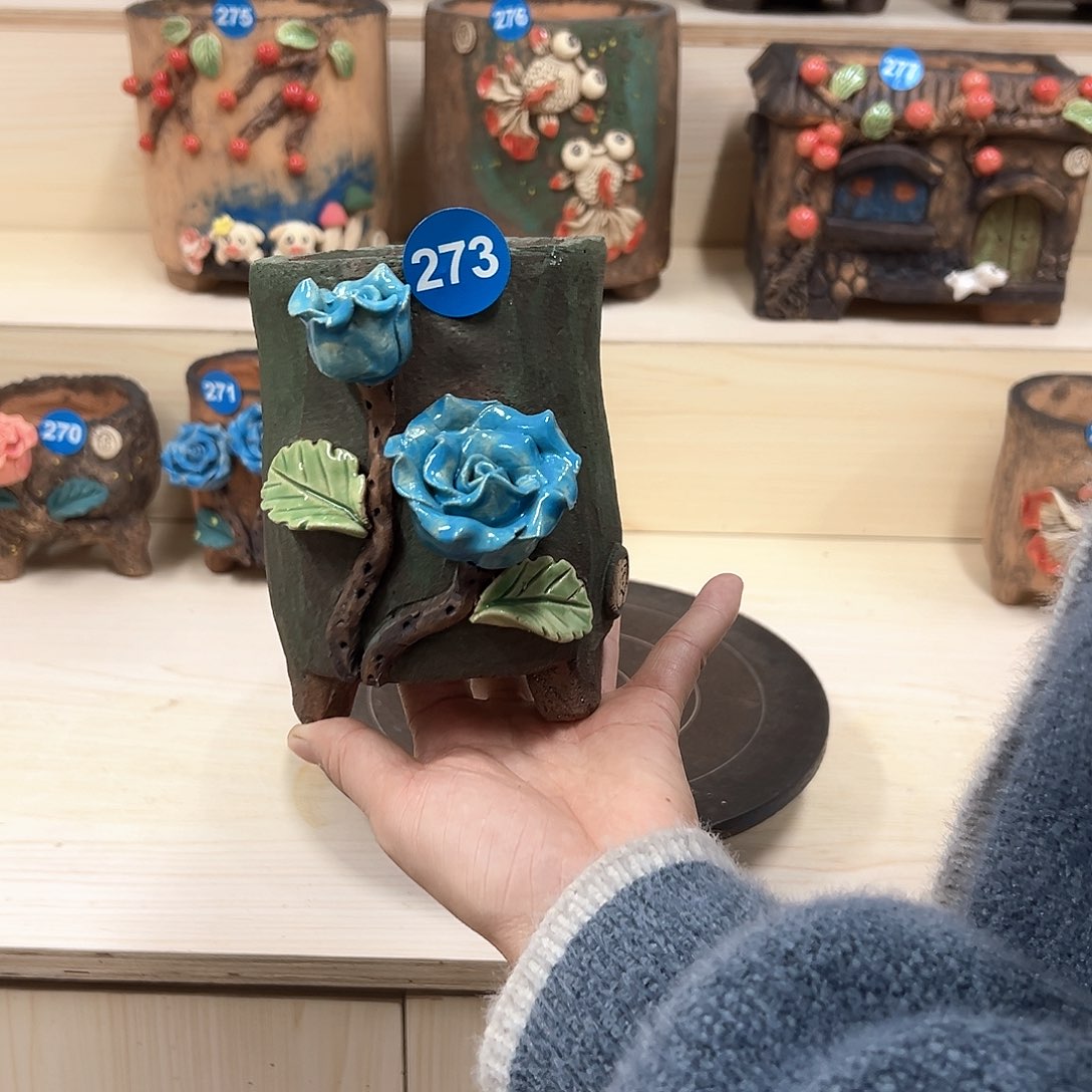 紫砂花盆273微瑕号内口8.5外高14