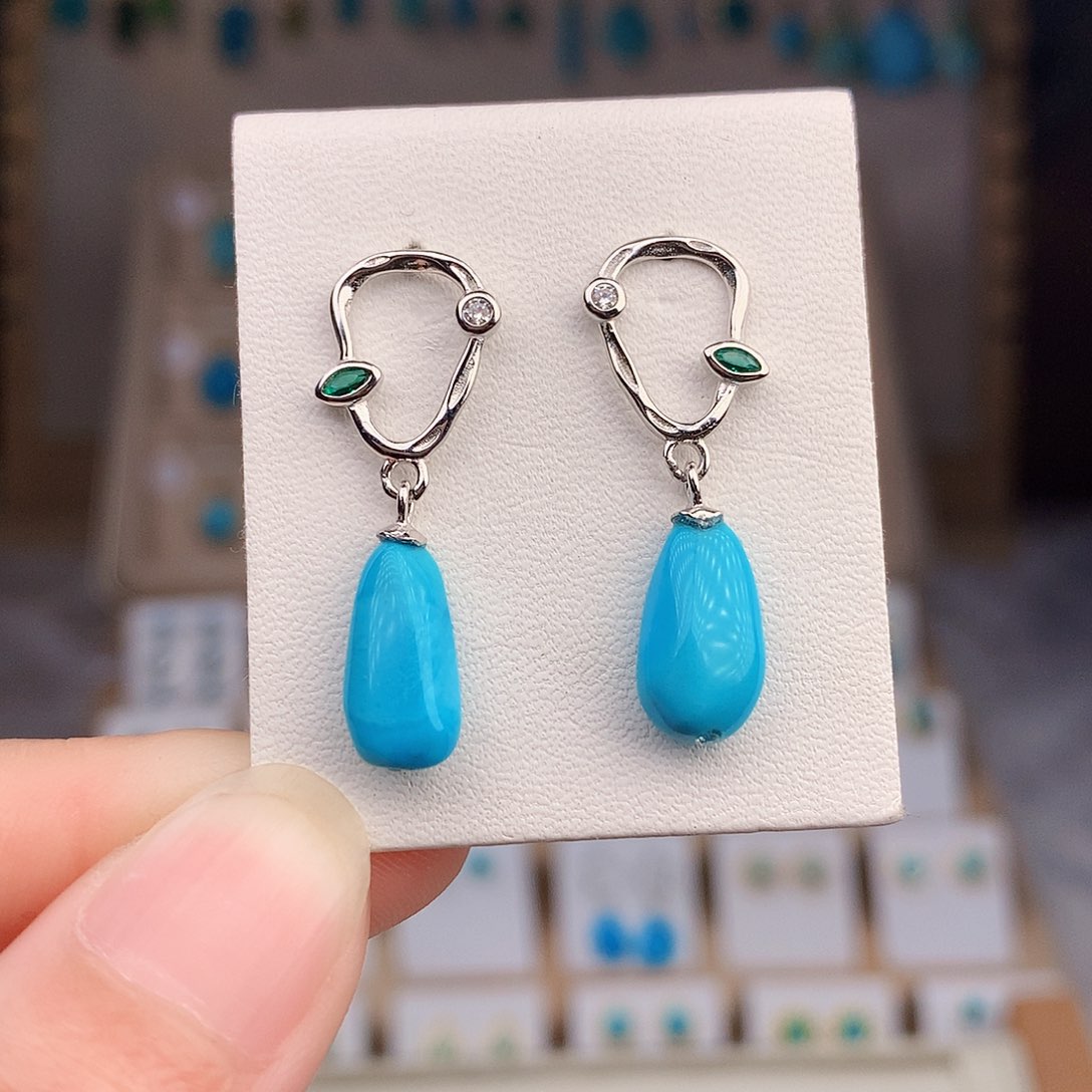 绿松石银S925镶嵌颈饰