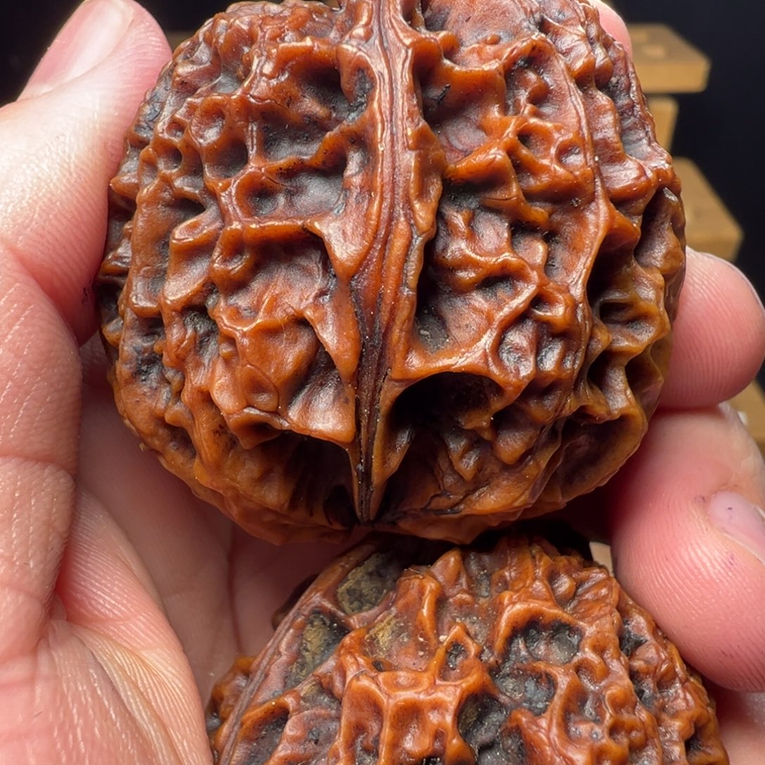 文玩核桃吊坠白牡丹46mm