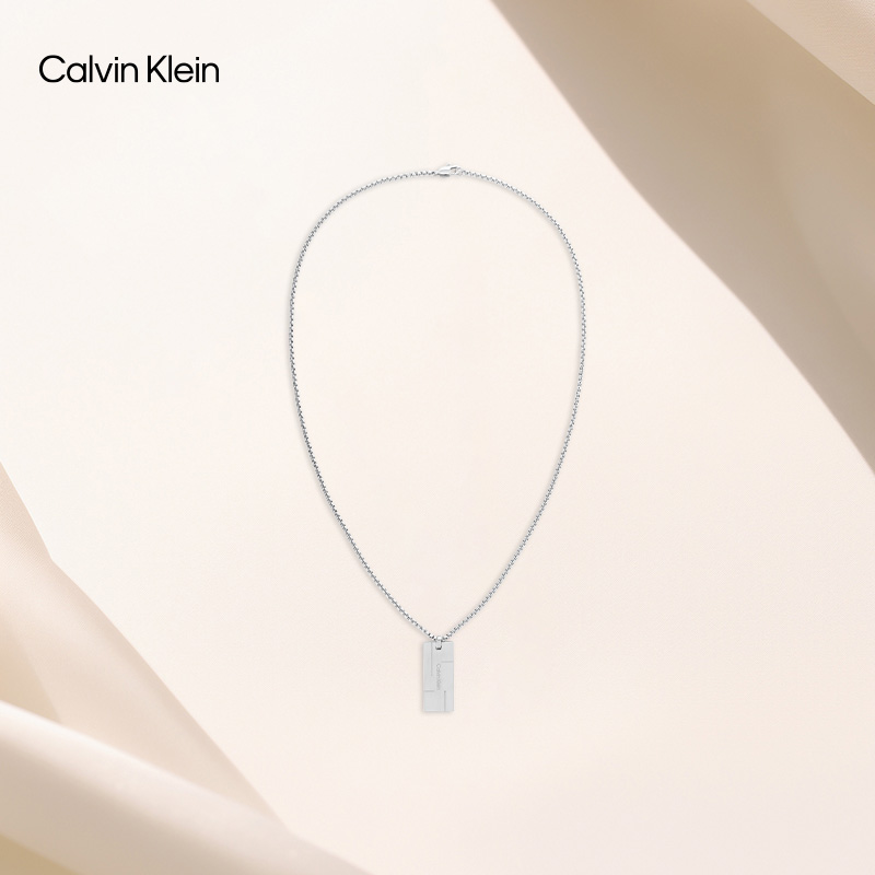 铜合金亚克力项链 CK Jeans男士型格系列魅力潮流龙虾扣小方块吊