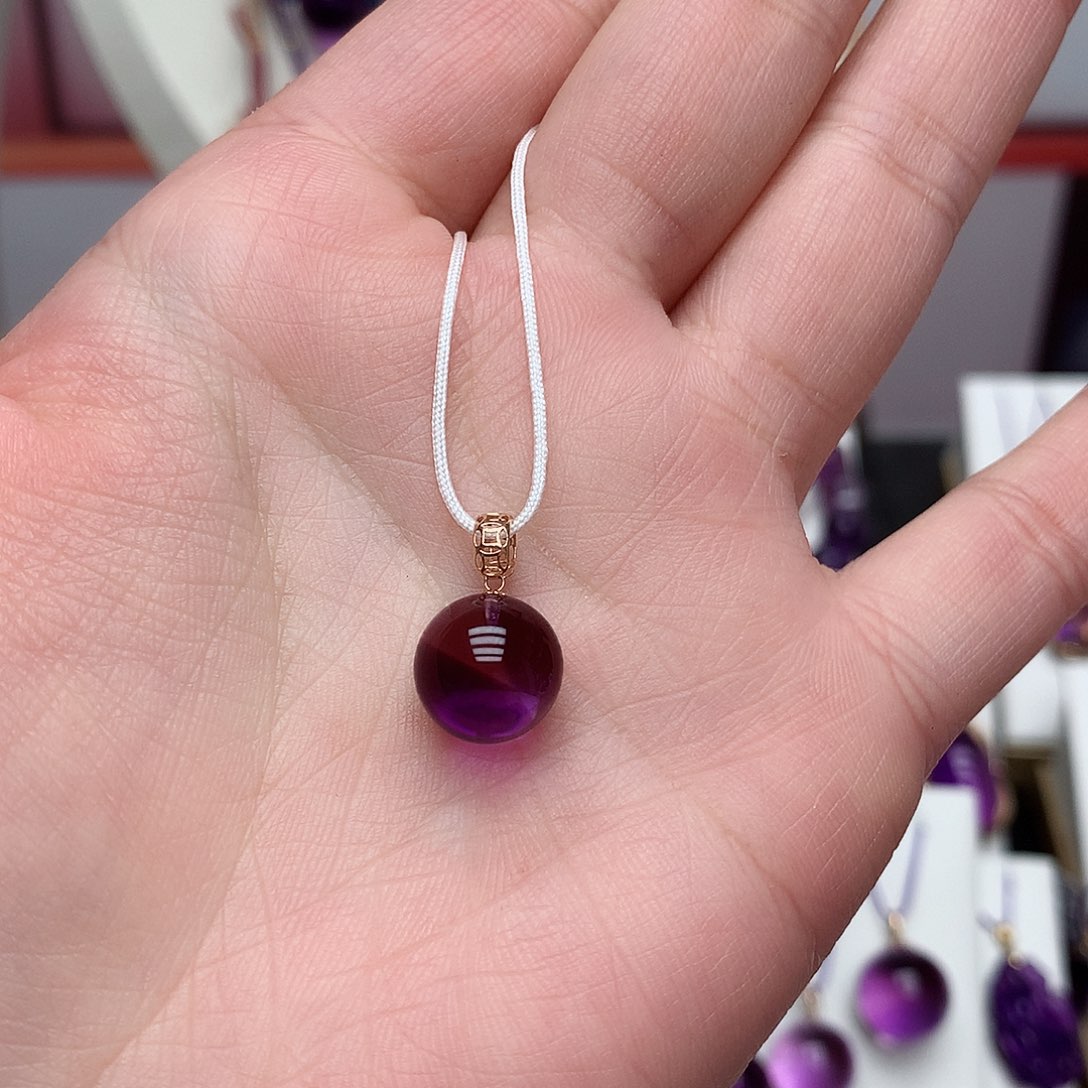 紫晶吊坠(赠链)18K金镶嵌
