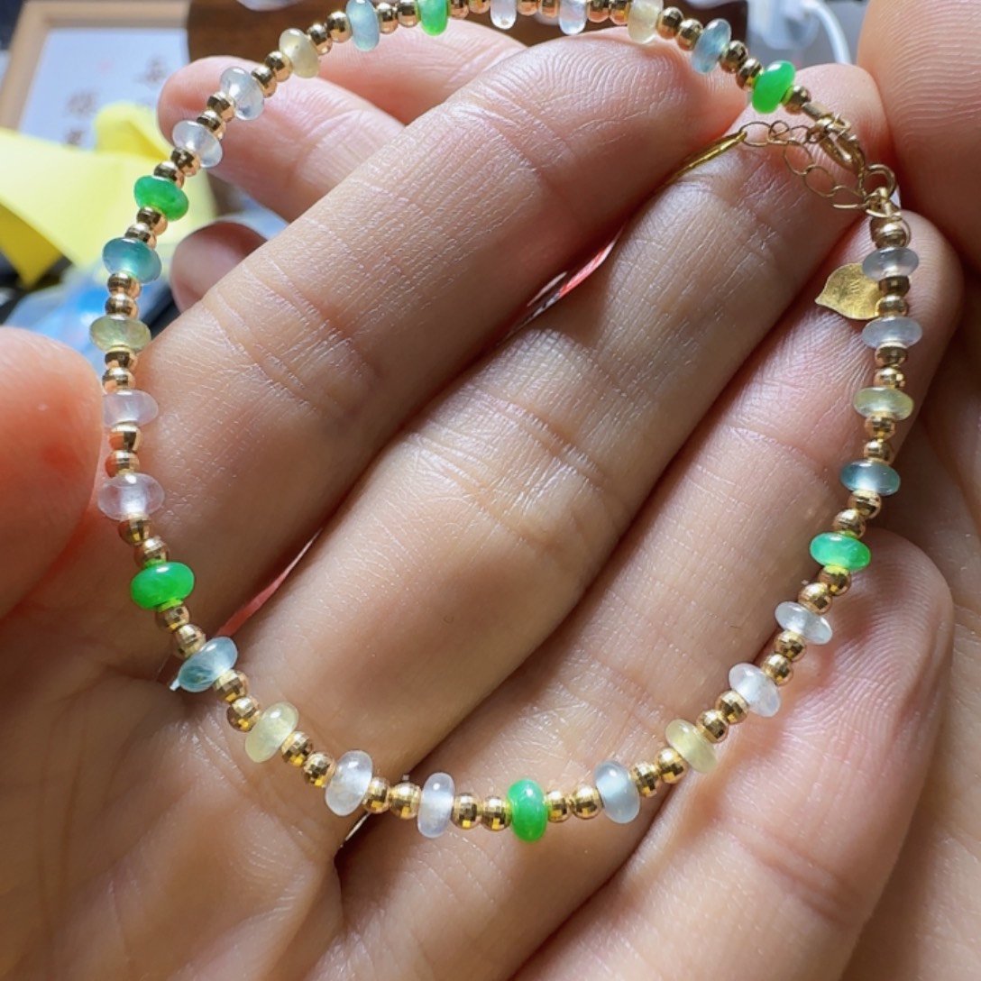 翡翠18K金镶嵌手镯翡翠1880