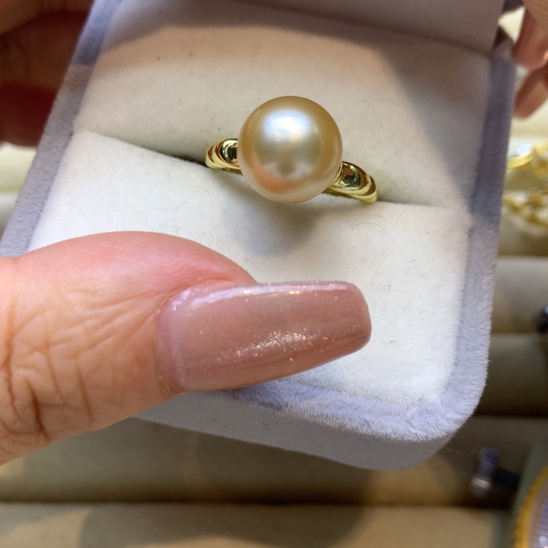 银S925镶嵌戒指海水珍珠