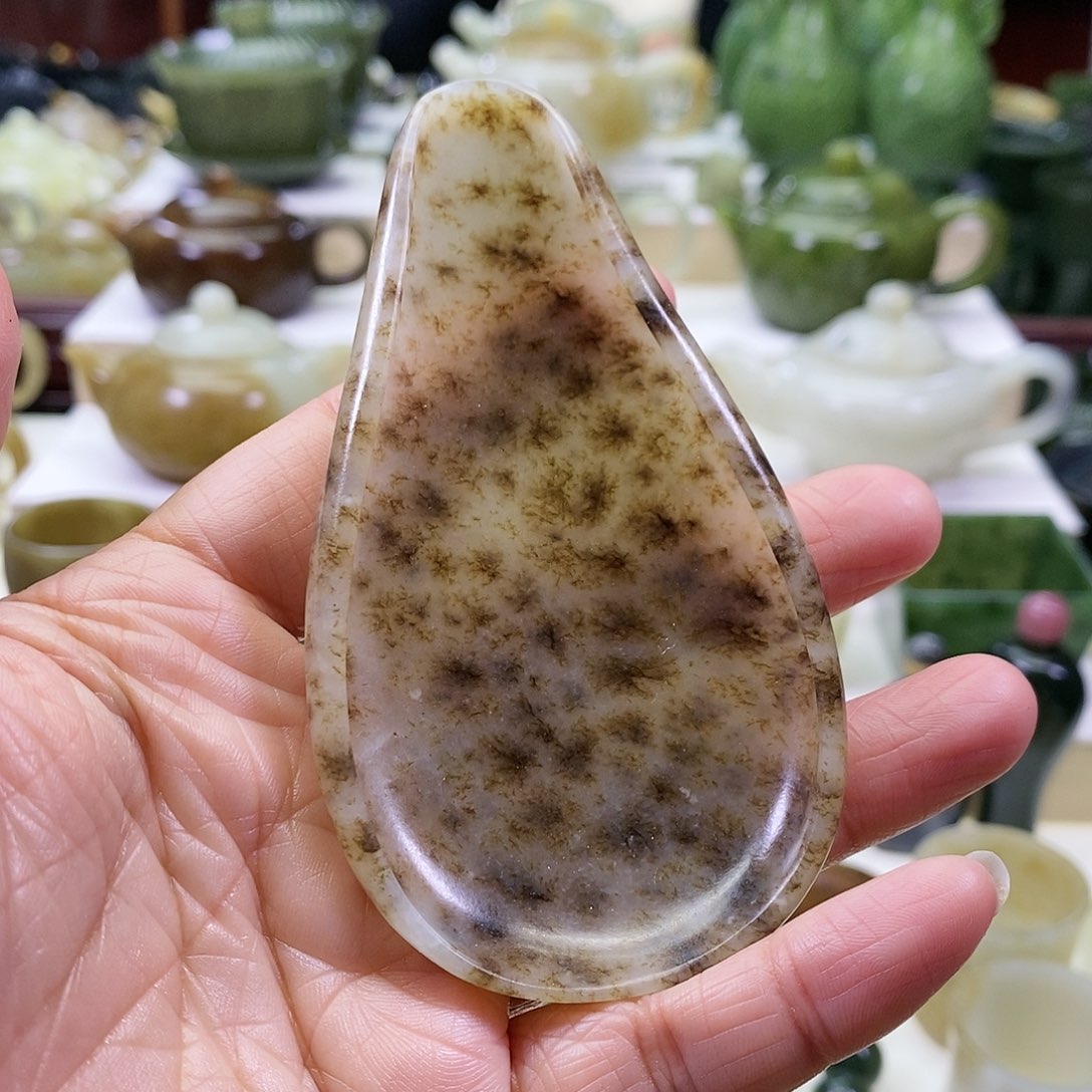 和田玉茶则未镶嵌