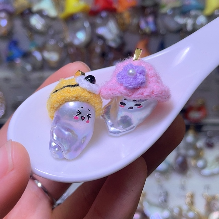 心***梁淡水珍珠合金颈饰43