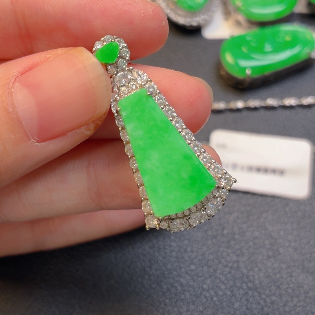 翡翠银S925镶嵌吊坠(不含链)