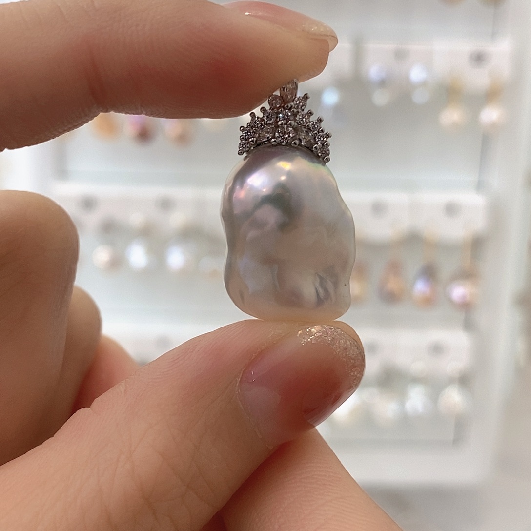 淡水珍珠颈饰银S925镶嵌