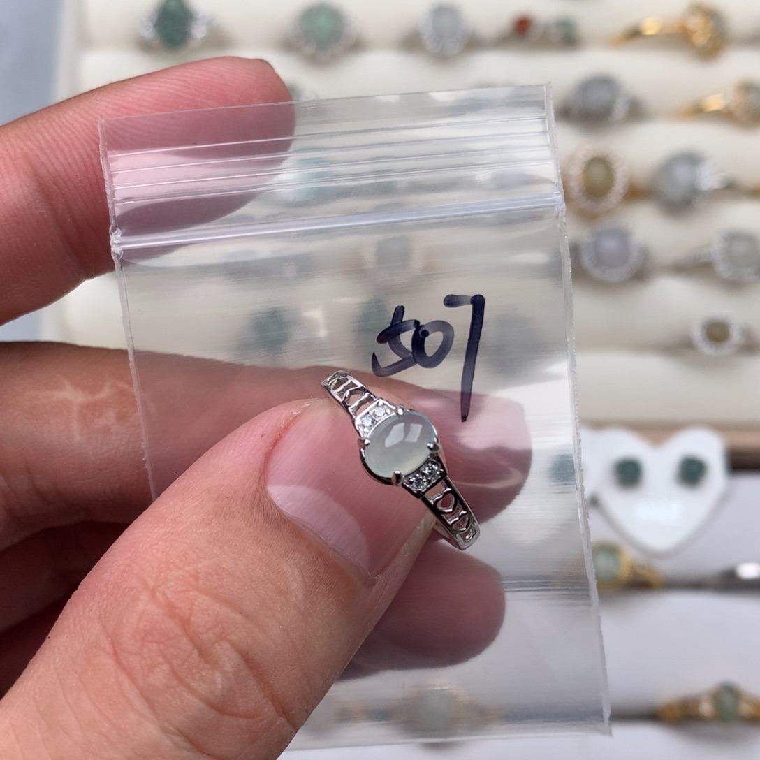 翡翠银S925镶嵌戒圈507