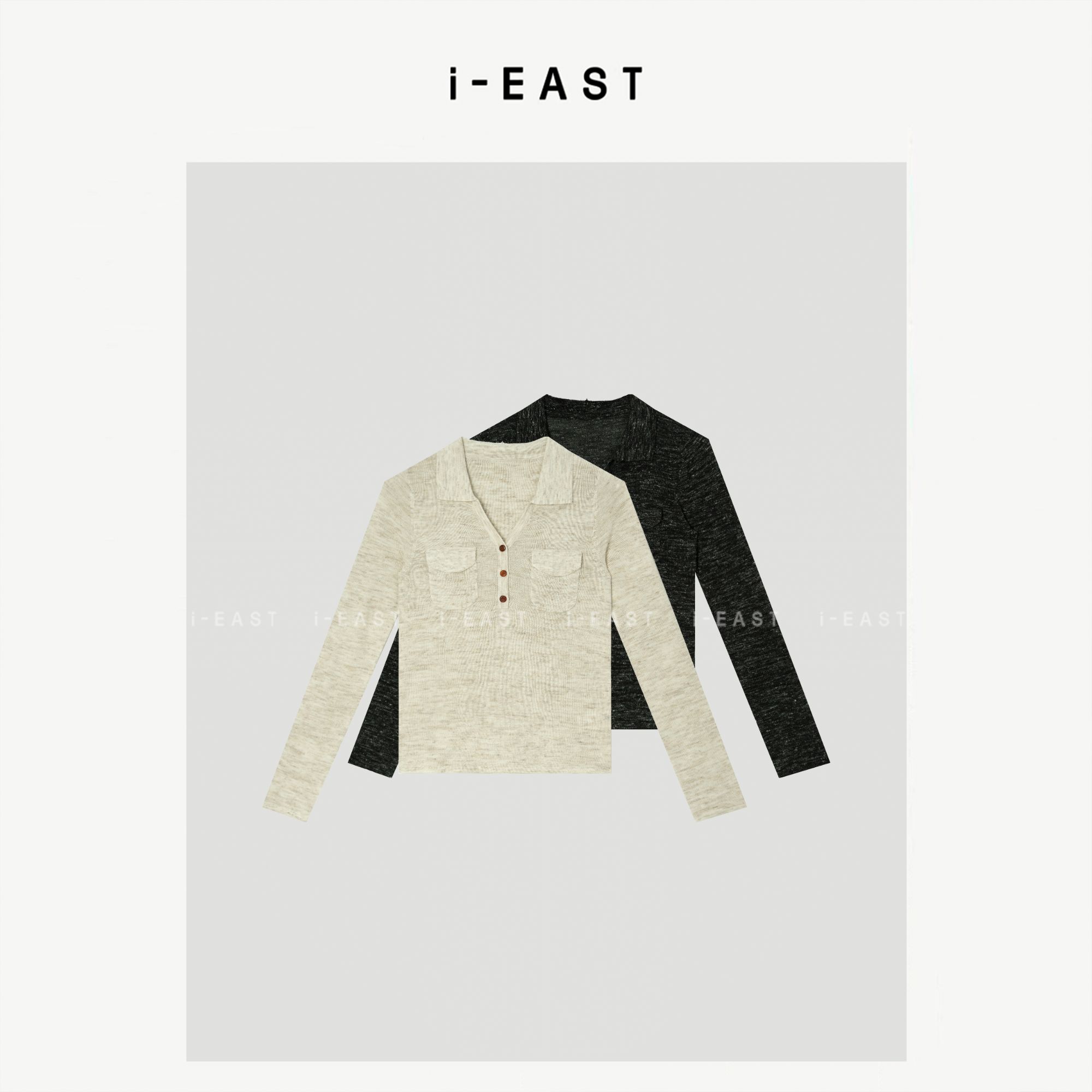 i-EAST 安妮霍尔~翻领设计时尚百搭长袖上衣-5Q SY9361