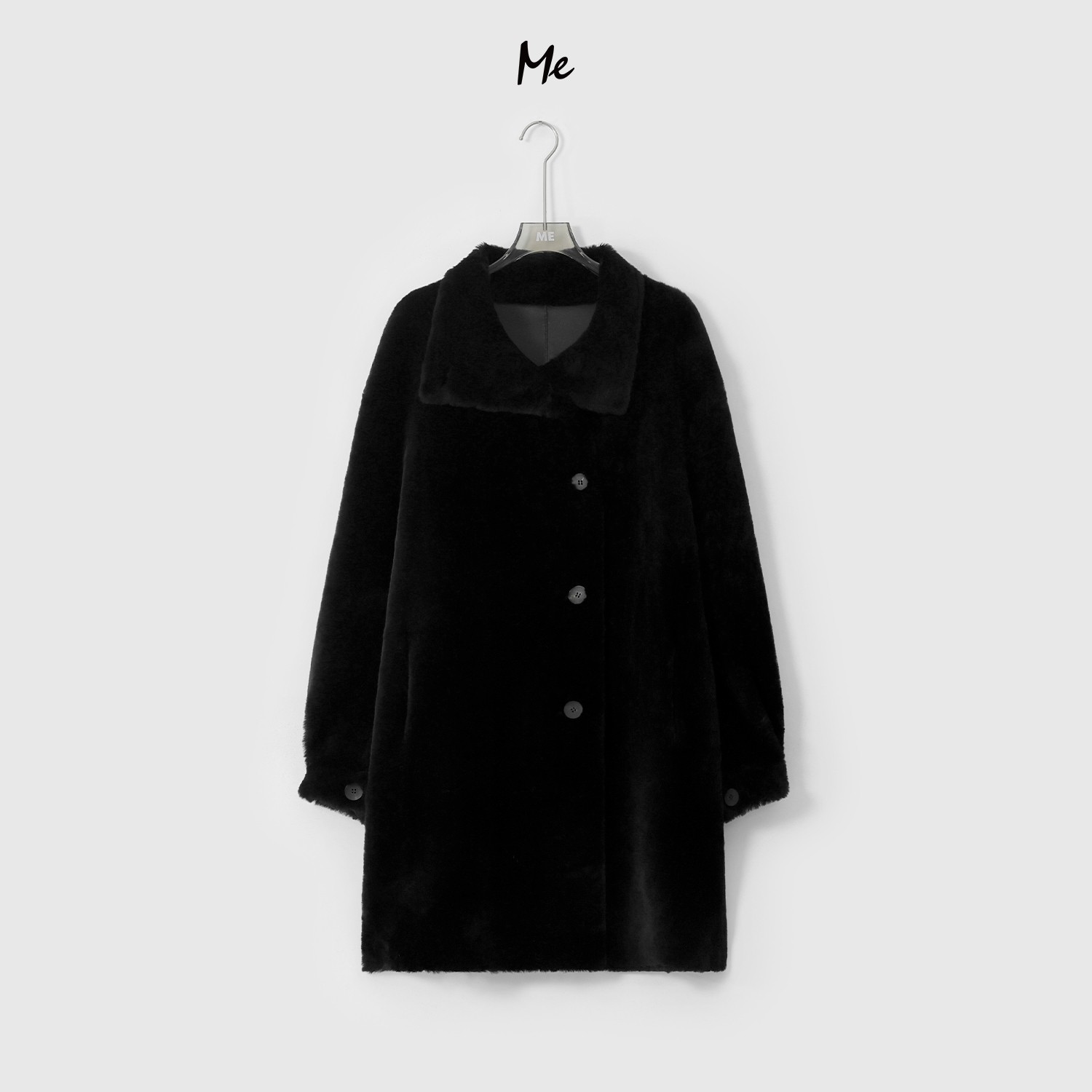 ME【曼巴皮草】西班牙进口美利奴皮毛一体中长款保暖皮草MESA5181