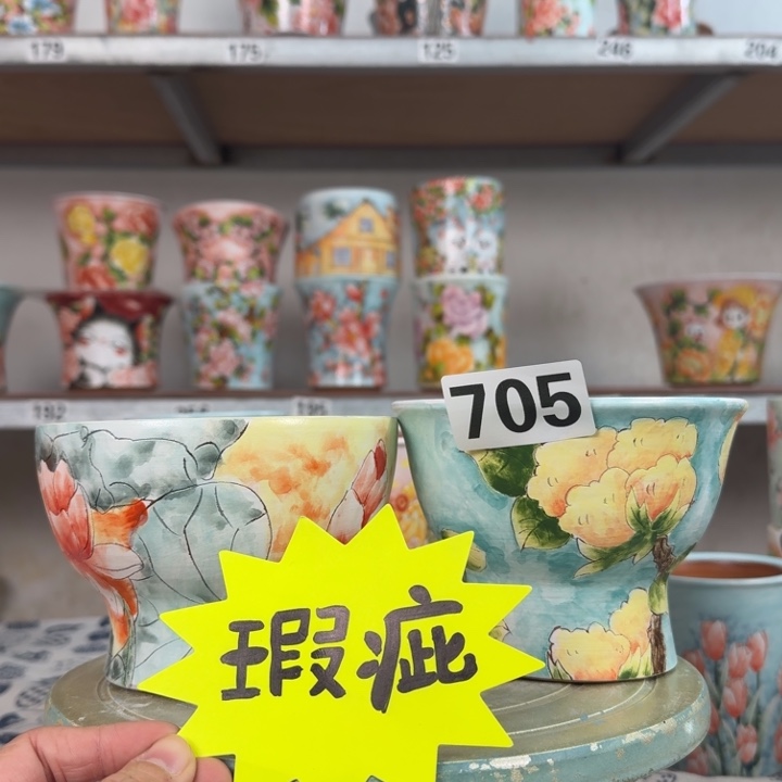 景德镇手绘多肉花盆