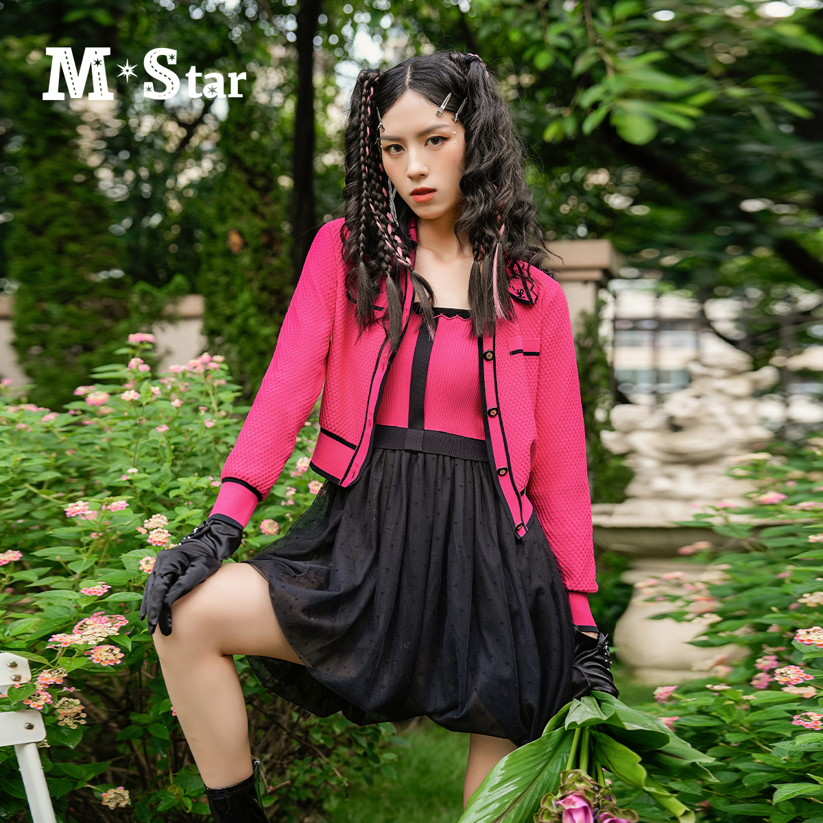 【林一专属】M-Star2023芭比粉连衣裙两件套 SEIL113535