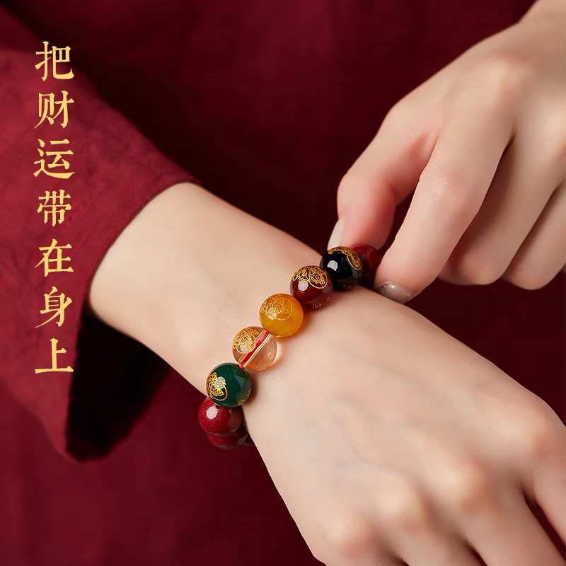 含辰砂工艺品高含量紫金朱砂【五路财神】本命年招财，带财神接财运