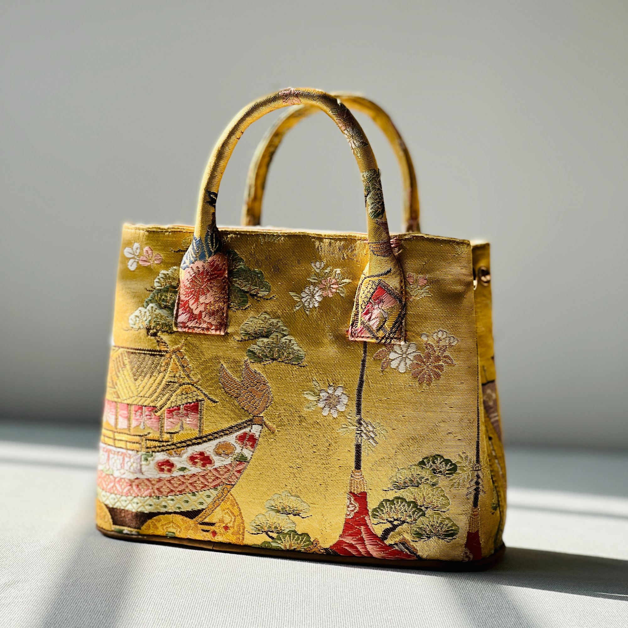 西阵织包包  手提包  花园包包 金色宫廷风