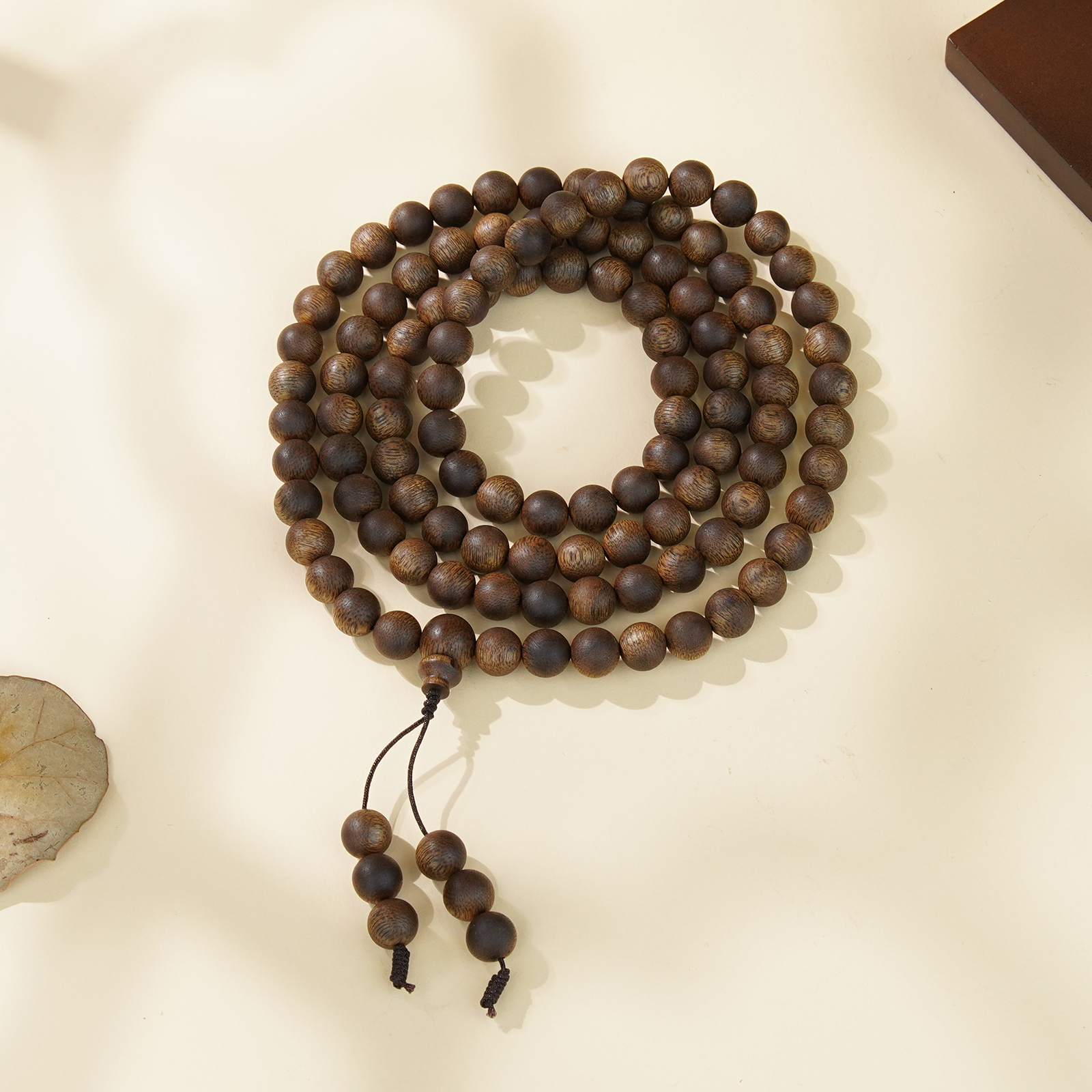 沉水芽庄白奇楠0.8*108素多圈/CX00067