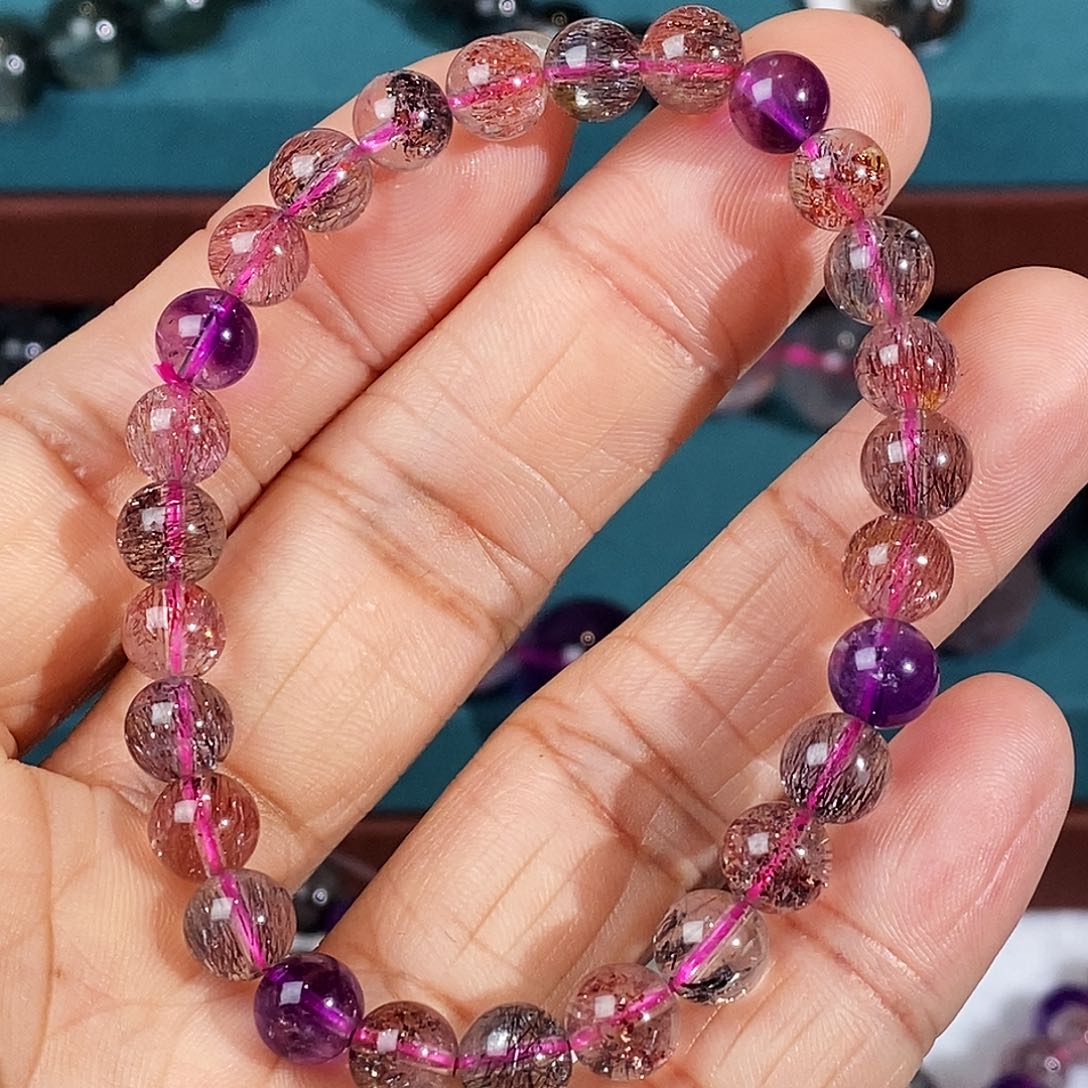 水晶手串未镶嵌超七顺发6mm精品