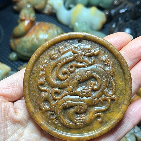 白玉菩提吊坠摆件