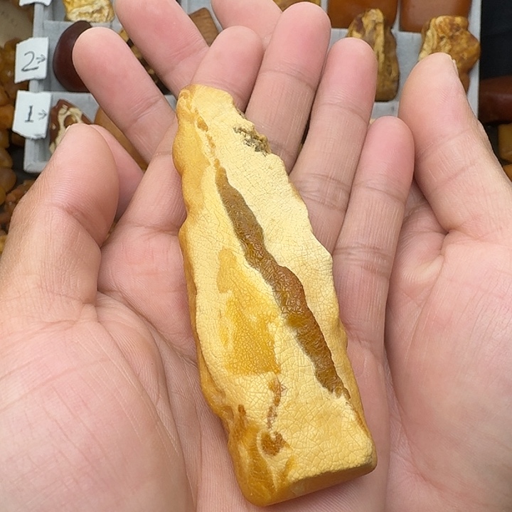 蜜蜡未镶嵌裸石天然蜜蜡白蜡原石手把件