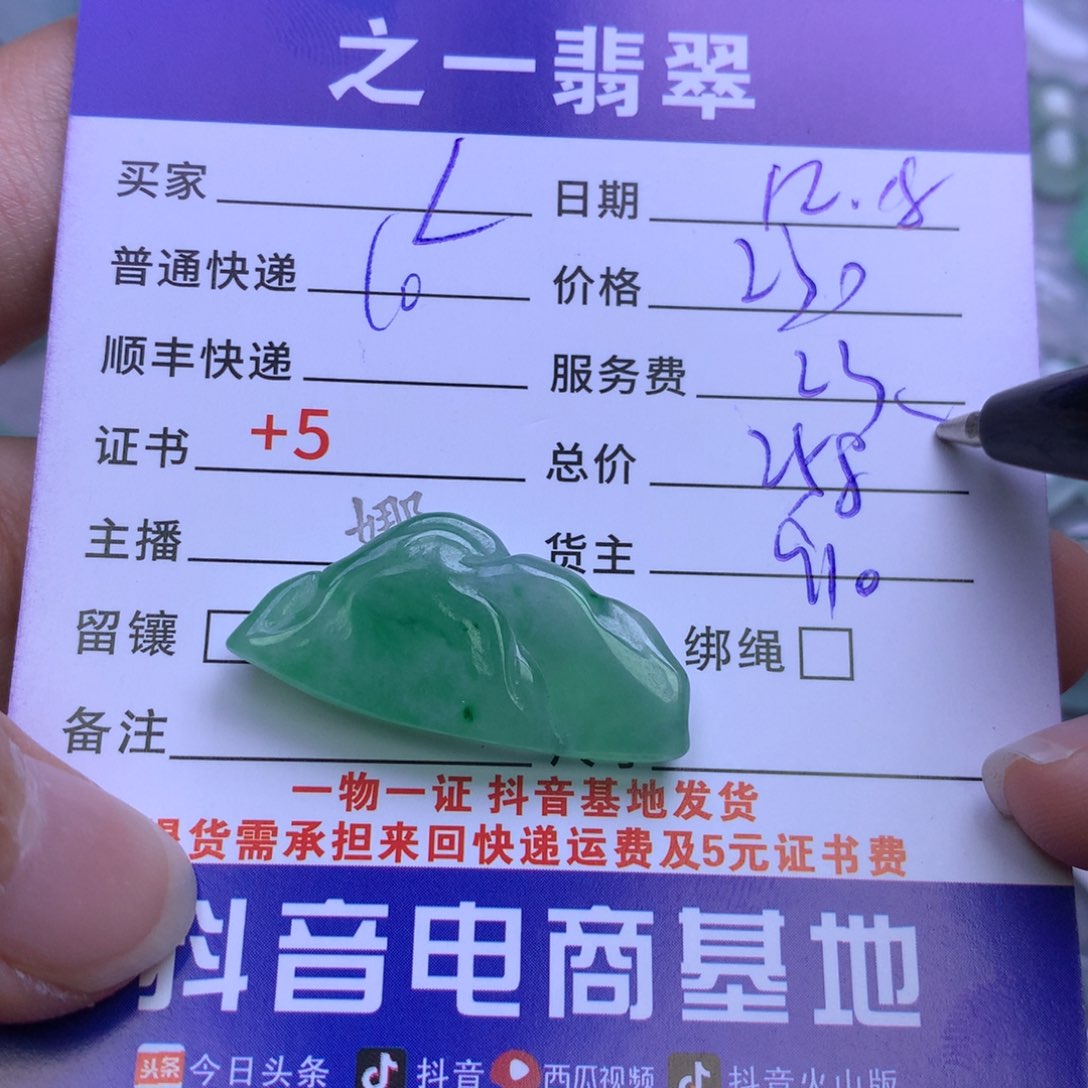 颈饰未镶嵌翡翠L***?