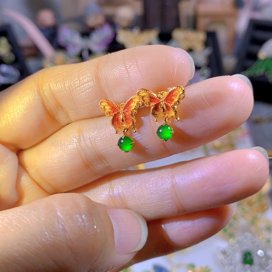 颈饰银S925镶嵌翡翠