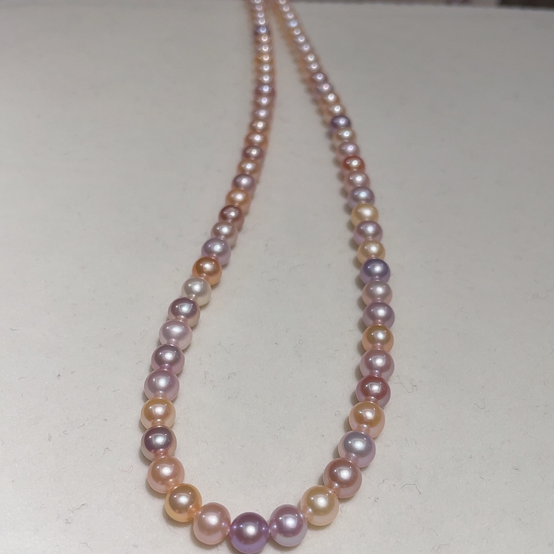 仙***-淡水珍珠银S925镶嵌颈饰