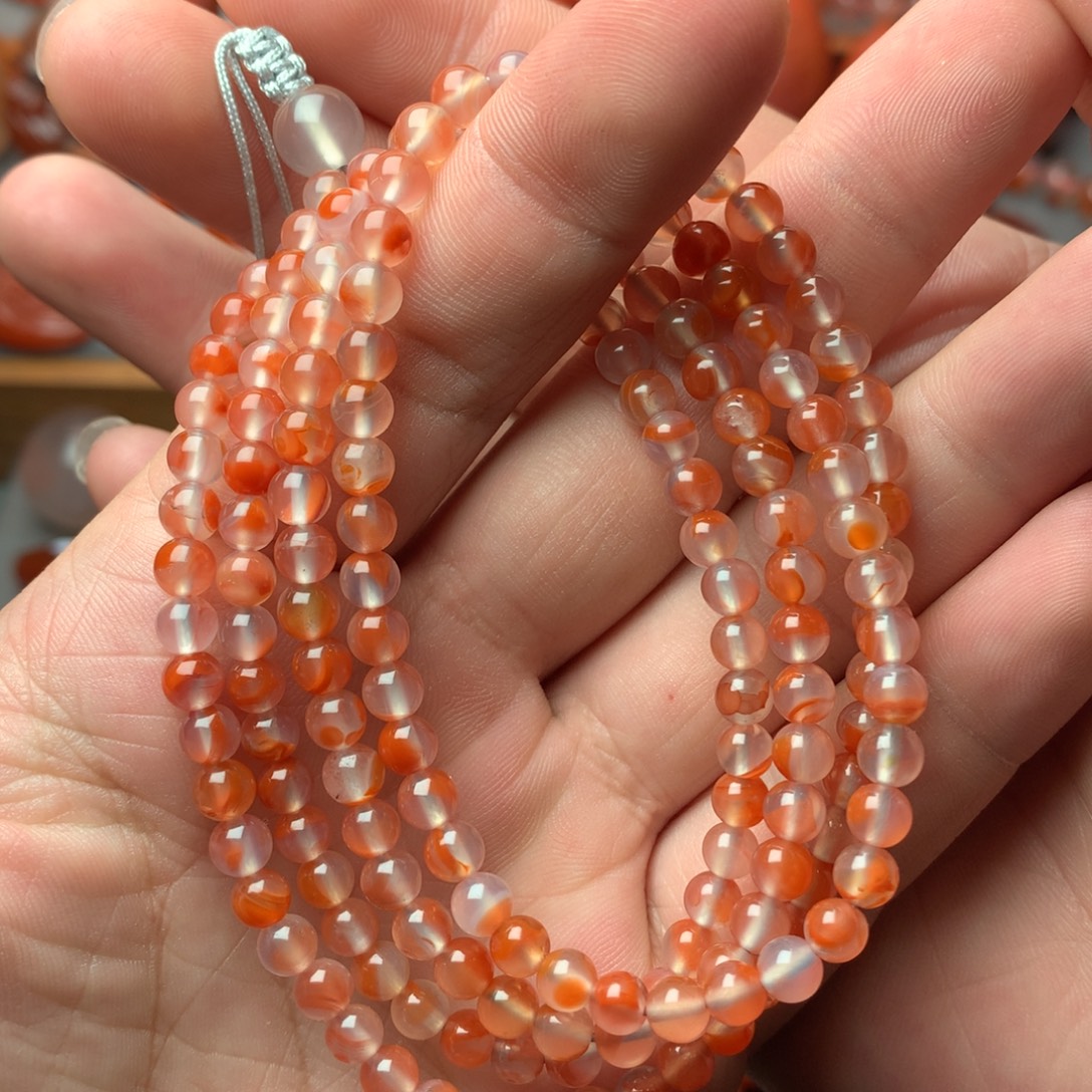 南红玛瑙未镶嵌1冰飘小米珠多圈