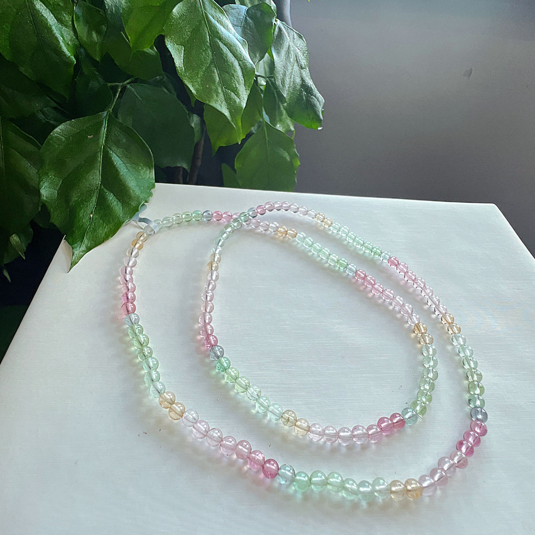 高品碧玺高冰透人鱼三圈手链