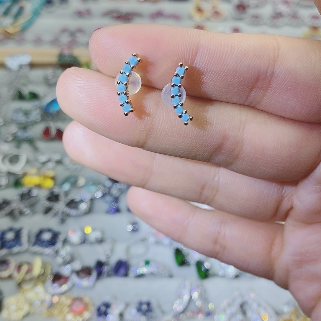 【闪购商品】托帕石耳饰银S925镶嵌