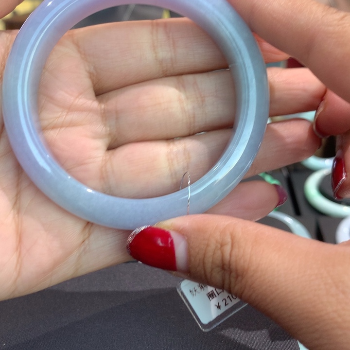 翡翠手镯未镶嵌紫色翡翠手镯