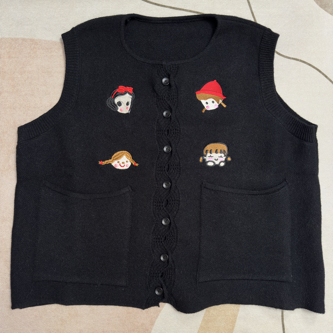 宽松大版型口袋公主马甲潮流中长款厚款宽松型马甲女款外穿秋冬