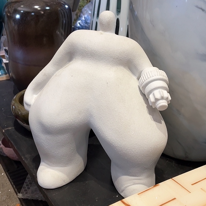 陶瓷花瓶，仿真绿植。