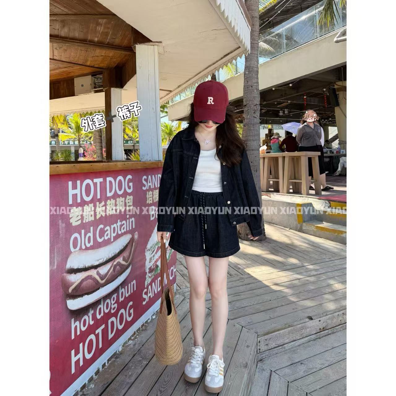 外套+短裤 小允姐姐2025新款时尚气质高级外套+短裤两件套装