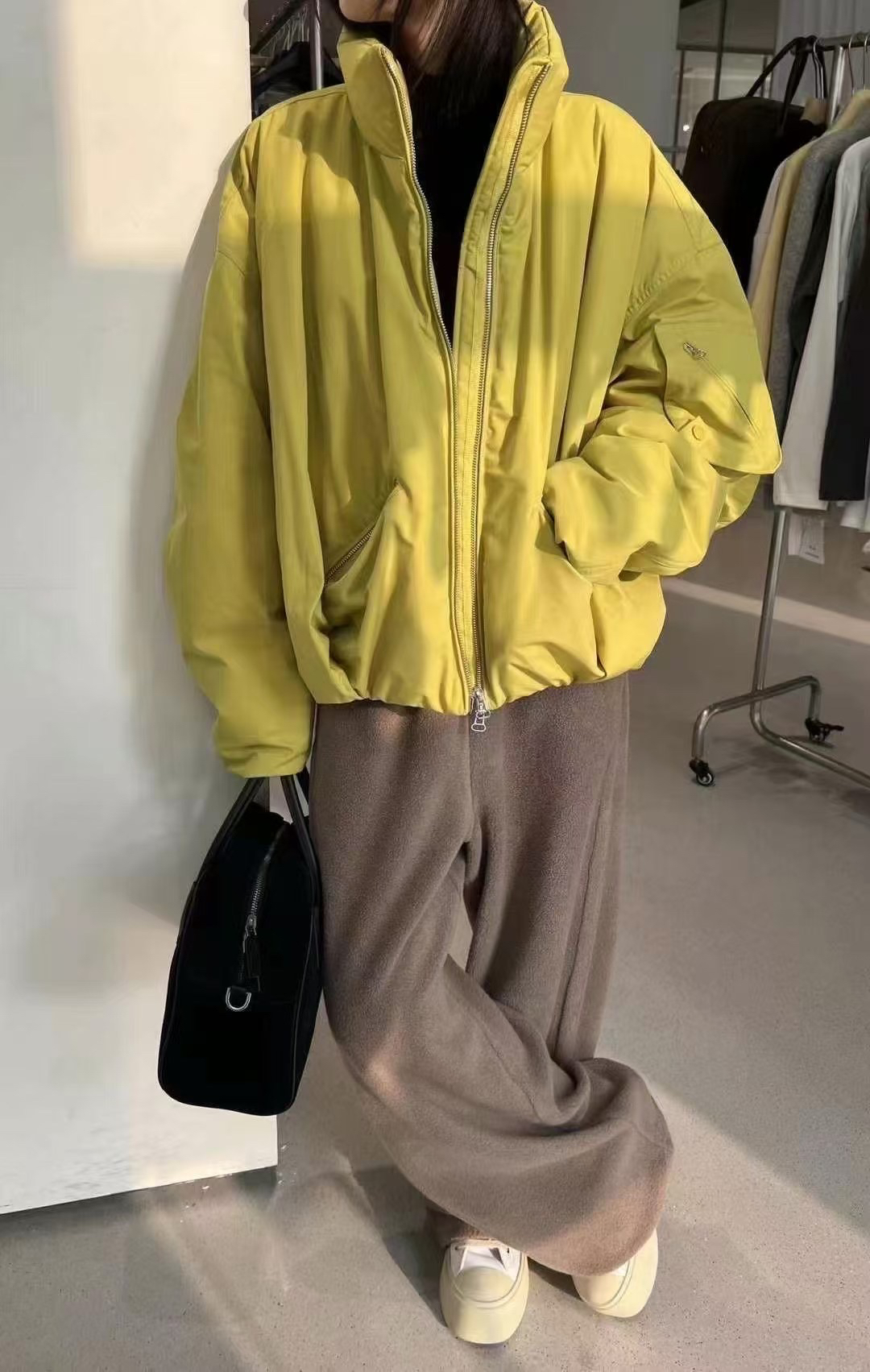 韵芭莎韩系飞行夹克羽绒服女2024冬季小众时尚百搭90白鸭绒外套