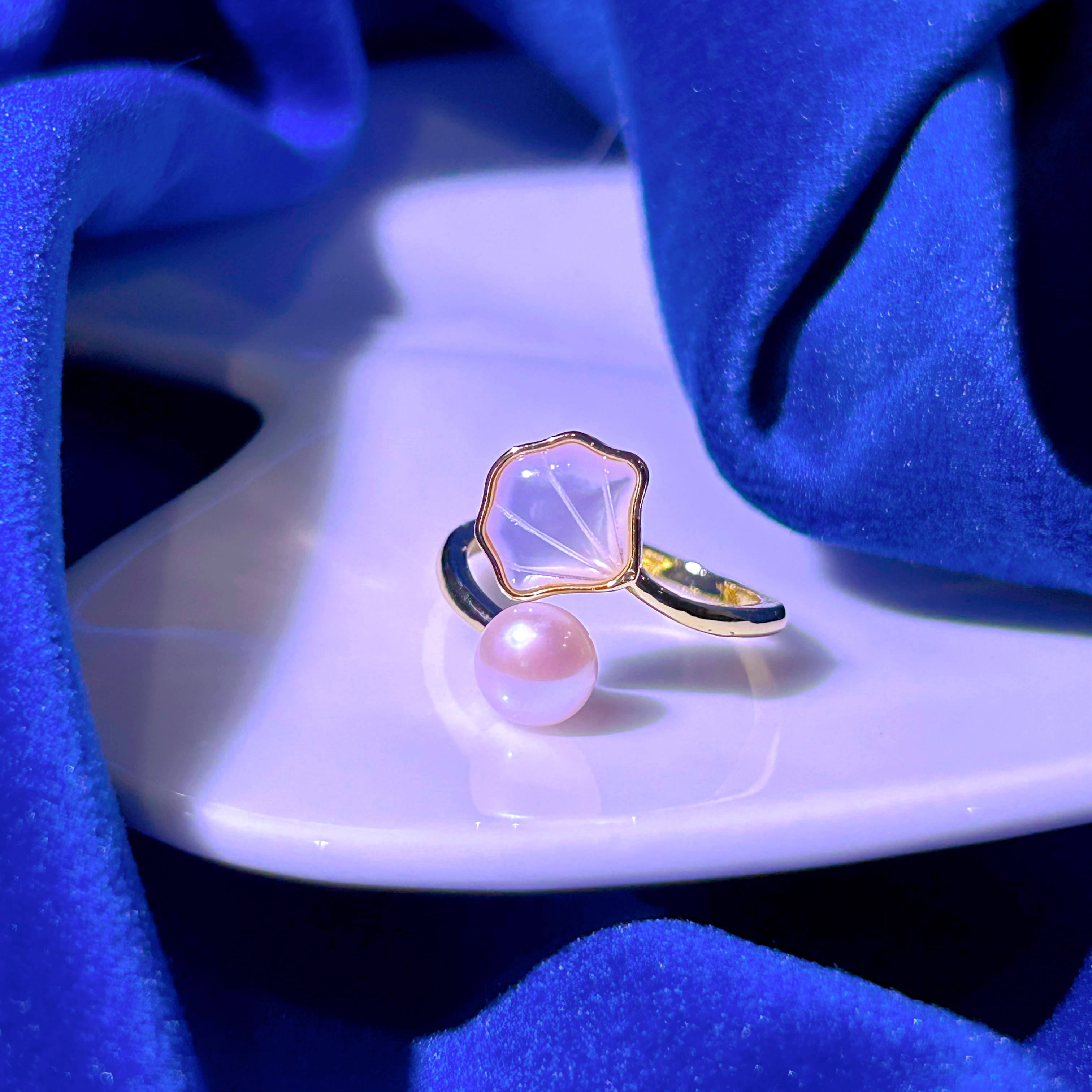 天然淡水珍珠戒指开口-DS064