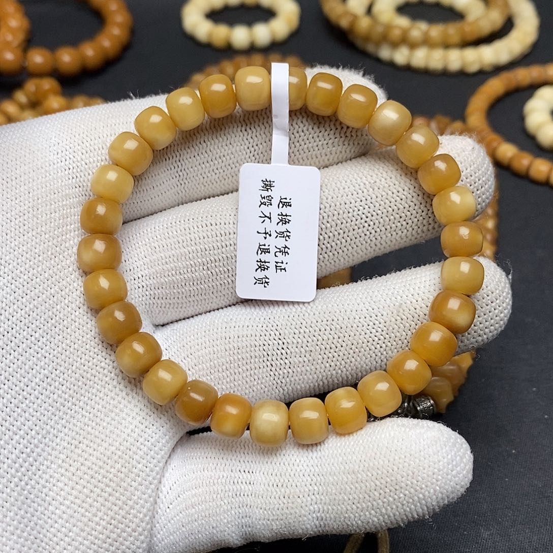 菩提根/象牙果手串龙脊菩提手串老型玉化料微孔毕业级