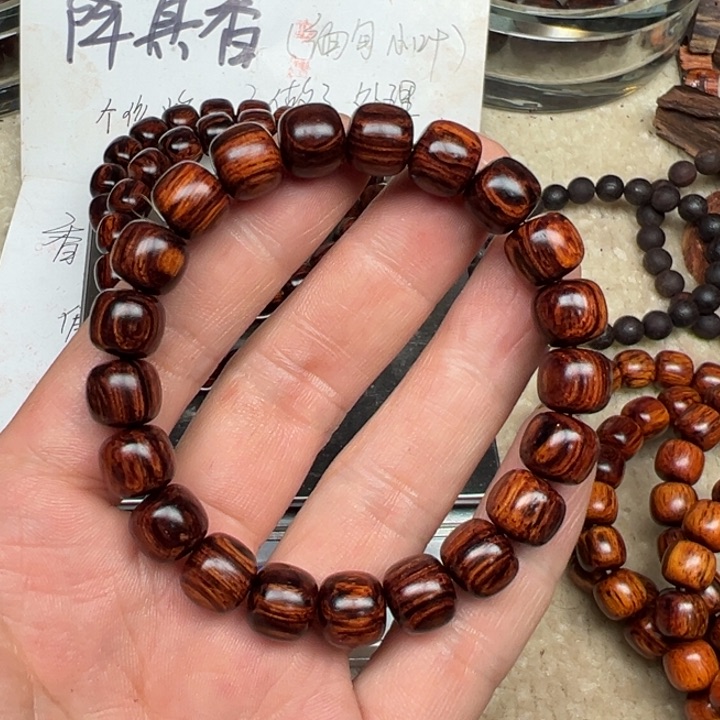降真香手串/手链海南红降0910老型黑金满纹