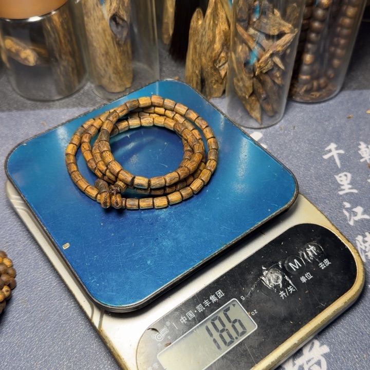 线香安*海南陆河沉水浮树心桶珠帘18克