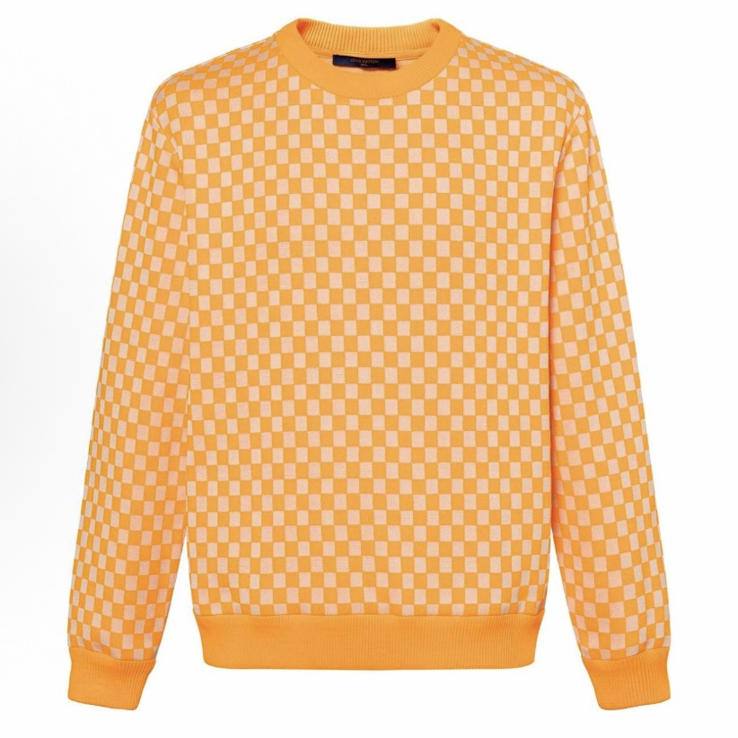未使用 LouisVuitton/路易威登 橙色格纹卫衣 XL码 md1782