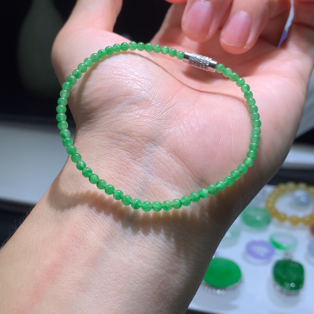 翡翠银S925镶嵌手链